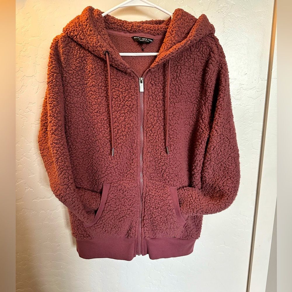 Marc New York Teddy Pink Zip Up Cozy Sherpa Jacket